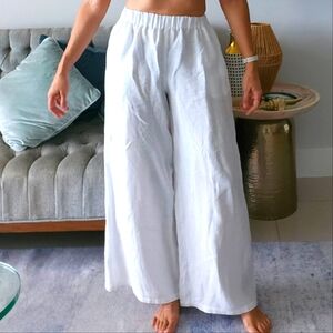 Linen white pants size s